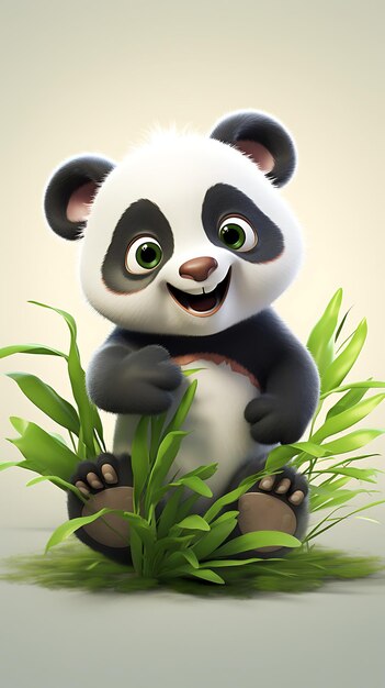 Caracter de desenho animado adorável Panda