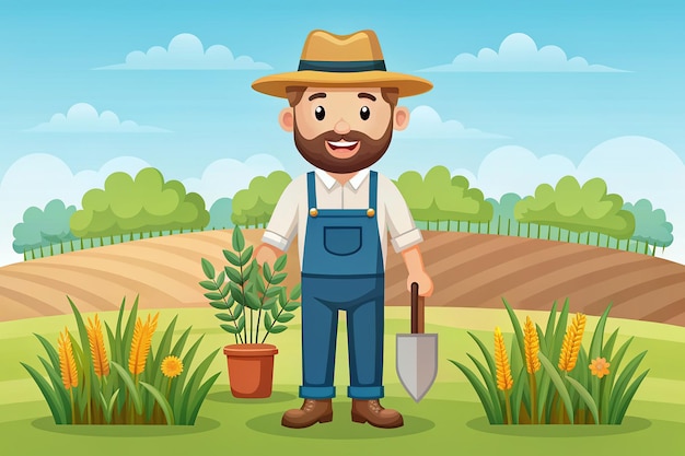 Carácter vectorial de agrólogo en estilo plano