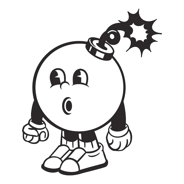 Caracteres de la bomba png ilustración retro fondo transparente