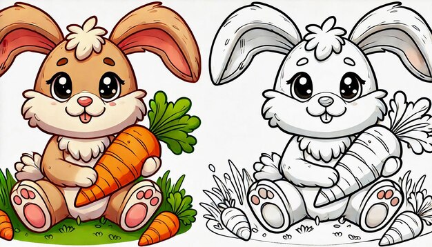 Caracteres de conejos para niños para colorear