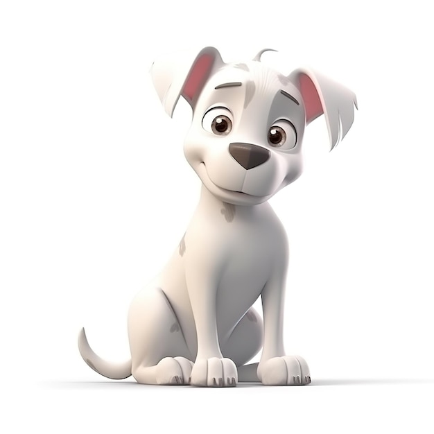 Caracteres de cães de desenho animado bonitos em branco Generative ai