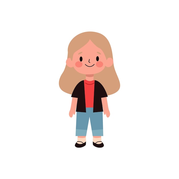 Caracteres vetoriais de desenhos animados de meninas bonitas Ilustração em fundo branco