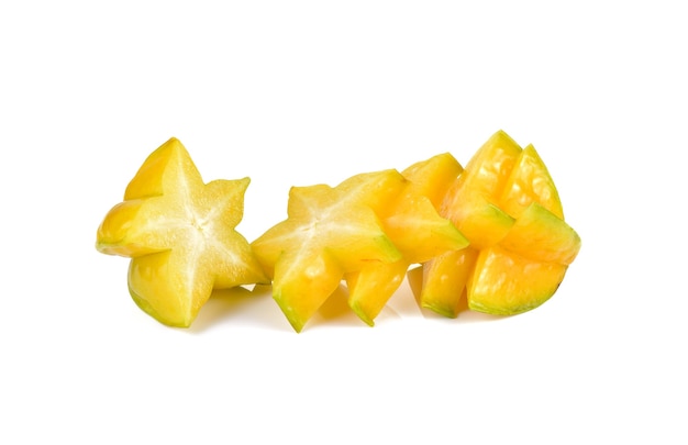 Carambola de carambola em parede branca