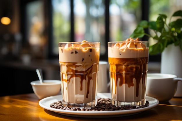 Caramelo en las bebidas de café frías