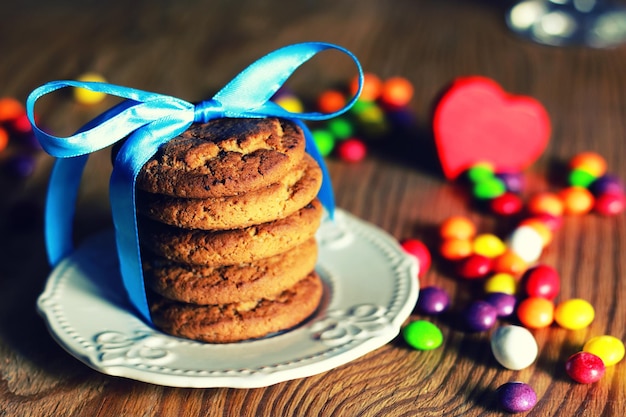 Caramelo de cinta de galletas de chocolate