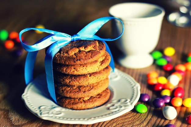 Caramelo de cinta de galletas de chocolate