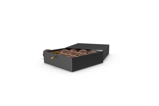 Caramelos de chocolate con caja de regalo negra