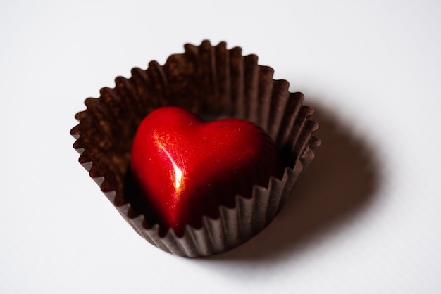 Caramelos de chocolate en forma de corazón para regalo de San Valentín