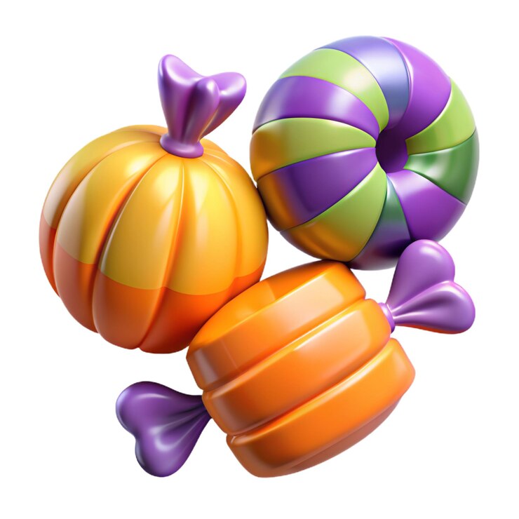 Foto caramelos dulces de colores caramelos navideños aislados sobre un fondo transparente