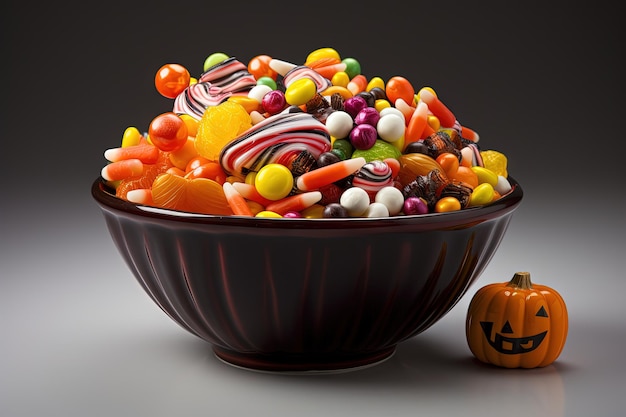 Caramelos de Halloween en un cuenco separado