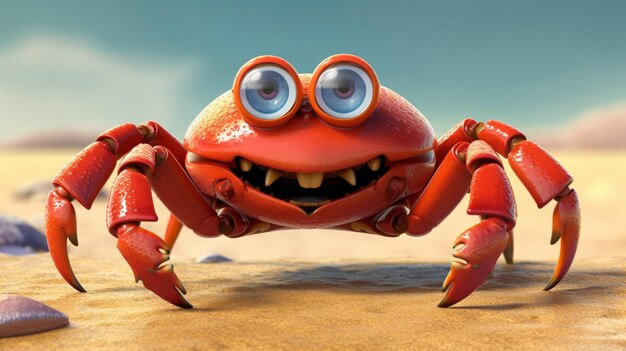 caranguejo como um filme de animação 3D personagem da Pixar Ai Generative