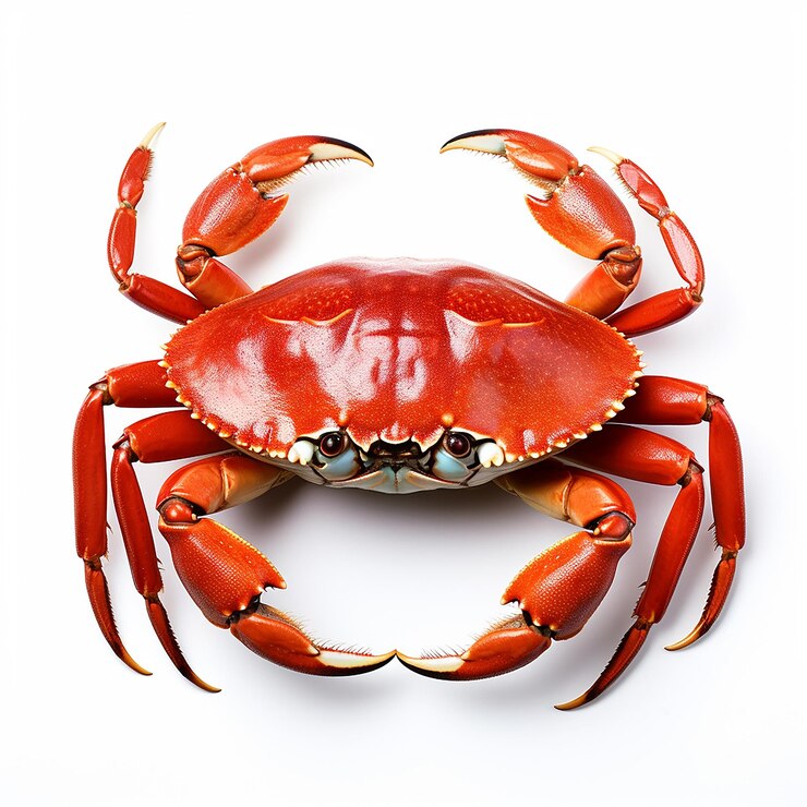 Caranguejo de alta resolução sem sombra em fundo branco Deliciosa cozinha de frutos do mar