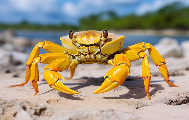 Caranguejo terrestre amarelo