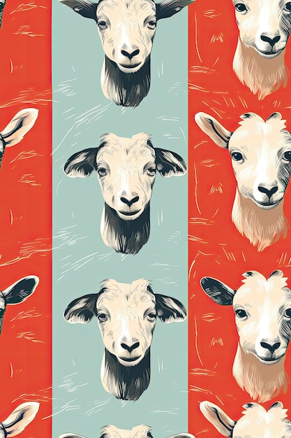 Las caras de la cabra son azulejos sin costura