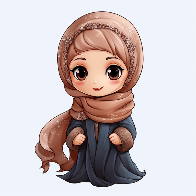 Caráter de hijab muçulmano em 3D