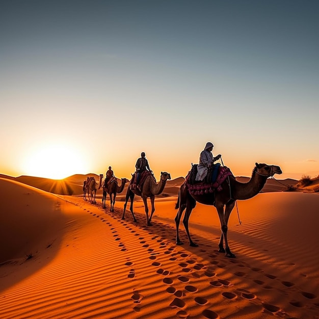 una caravana de camellos atravesando el desierto con la palabra " camellos " en la parte de atrás.