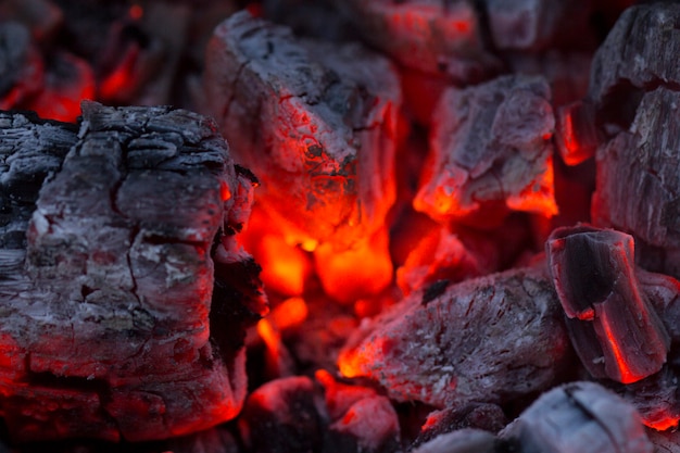 , carbón de barbacoa, carbón encendido