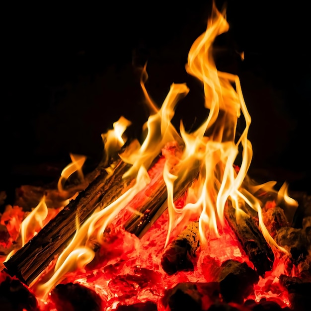 Foto carbones ardientes de un fondo abstracto de fuego