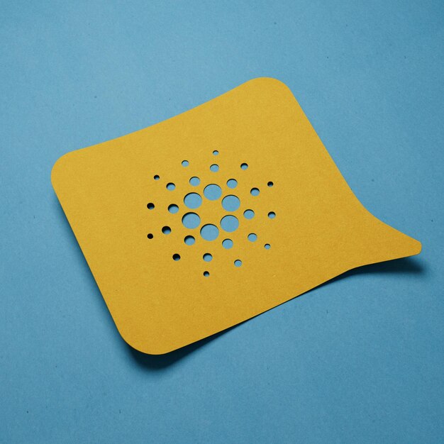 Foto cardano crypto minimalista simplemente habla burbuja de papel cortado ilustración en 3d