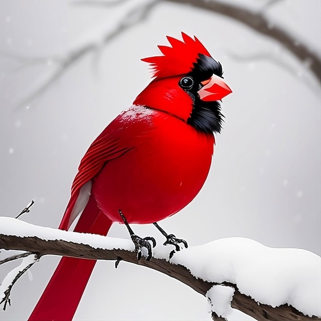 Cardenal rojo en invierno