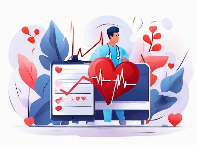 Cardiologia clínica departamento hospitalar coração saudável prevenção cardiovascular indústria de saúde ideia elemento de design eletrocardiograma EKG vetor conceito isolado ilustração metáfora
