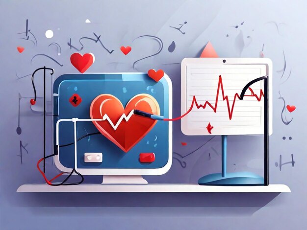 Cardiología clínica departamento hospitalario corazón sano prevención cardiovascular industria de la salud idea elemento de diseño electrocardiograma ekg vector concepto aislado ilustración metáfora