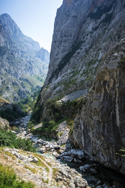 Cares trail ruta del Cares en Picos de Europa Asturias España