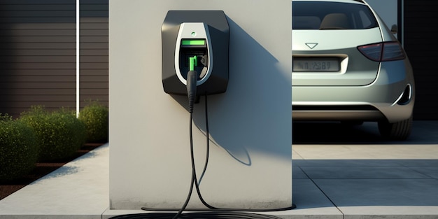 Carga de coches eléctricos en casa Tecnología de llenado de energía limpia