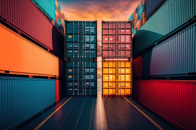 Carga de fondo en buques de carga de contenedores para negocios de importación y exportación