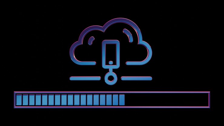 Foto carga retro de animación en 3d neon nube de íconos retro con