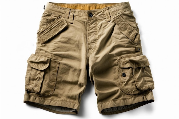 Cargo-Shorts auf weißem Hintergrund, generative KI