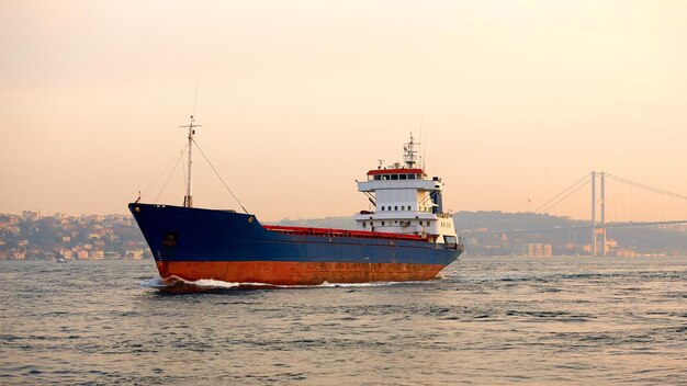 Un carguero en el Bósforo Estambul Turquia