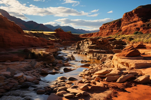 Cari Canyon San Pedro de Atacama incrível paisagem desértica com formações rochosas generativas IA