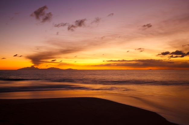 Caribe Erupción Volcán Atardecer Antigua