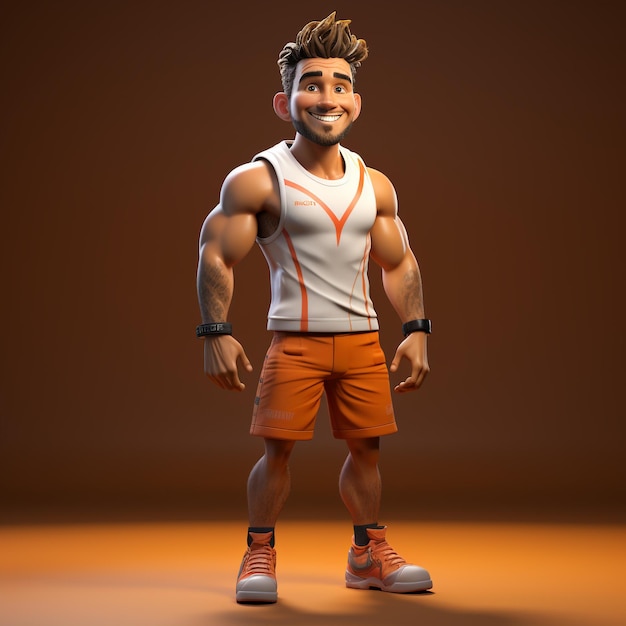 Caricatura en 3D de un atleta