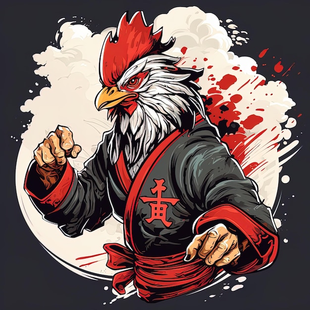 una caricatura de un águila calva con una letra roja h en él