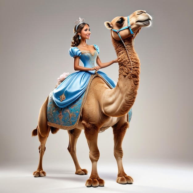 Caricatura antropomórfica de un camello con ropa de ceniza