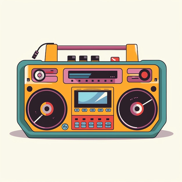 una caricatura de un boom box