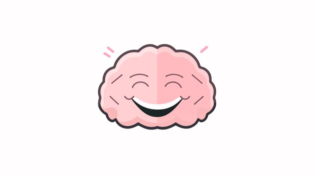 Una caricatura del cerebro sonriendo Ilustración