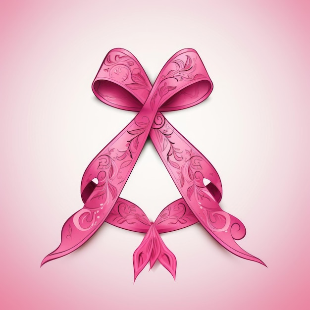 Una caricatura de una cinta rosa para el cáncer.