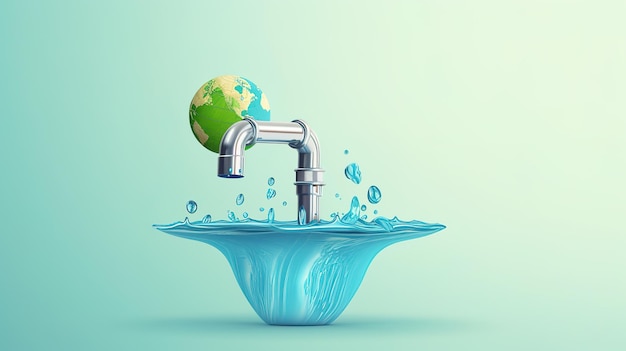 Caricatura de conservación del agua para el Día Mundial del Agua generada con IA