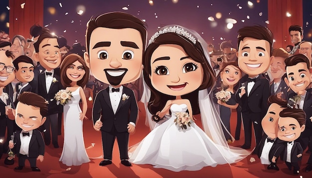 caricatura de casamento