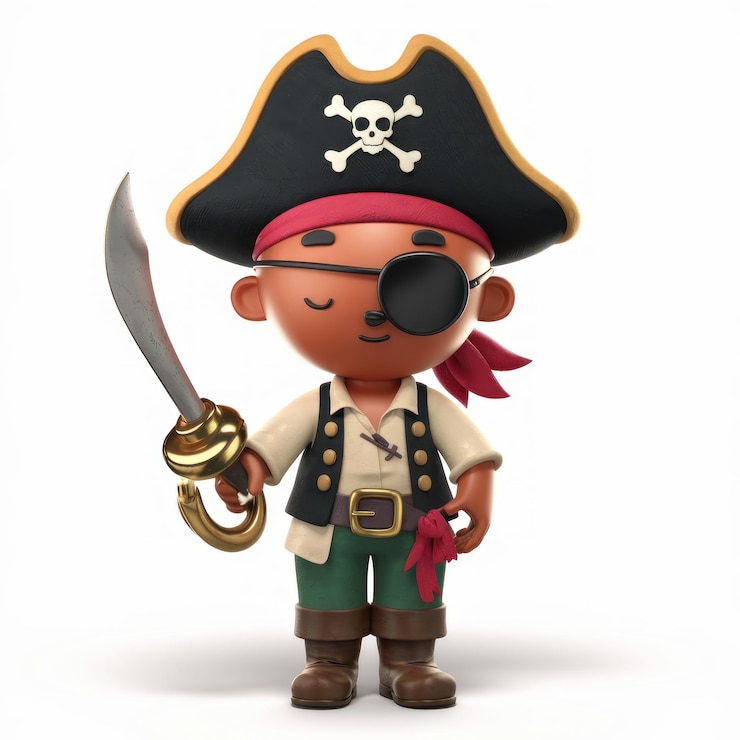 Foto caricatura de pirata bonito