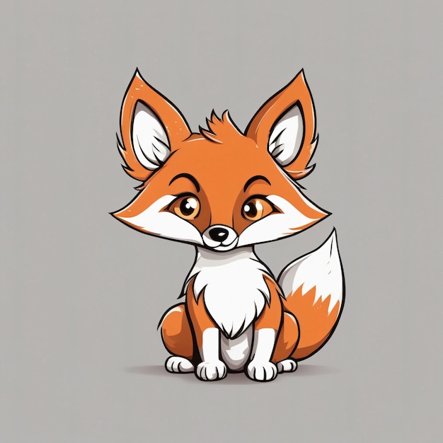 Caricatura de raposa bonita isolada em fundo branco