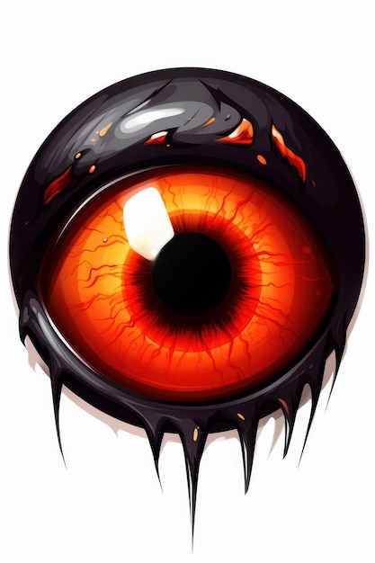 Foto caricatura de una ilustración de halloween de ojos rojos