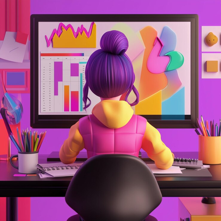 Foto la caricatura kawaii ilustra las actividades en el hogar y los días de trabajo en la oficina