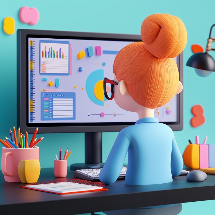Foto la caricatura kawaii ilustra las actividades en el hogar y los días de trabajo en la oficina
