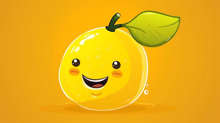 Foto una caricatura de un limón con una sonrisa en él