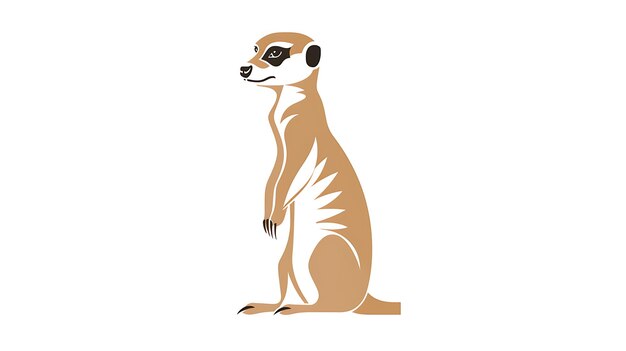 una caricatura de un mapaches con nariz y cola negras