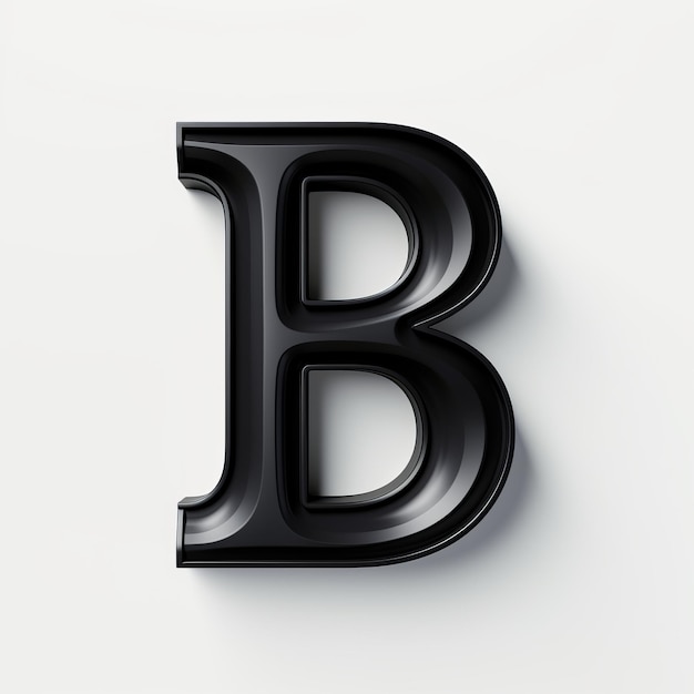 Foto caricatura negra hiperrealista en 3d con la letra b con fondo gradiente